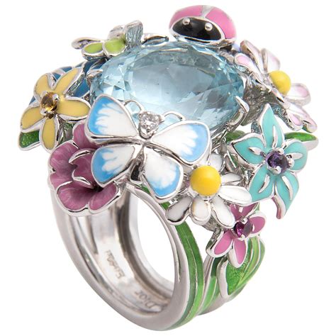 christian dior aquamarine ring|Christian Dior Diorette 18k White Gold Aquamarine Ring .